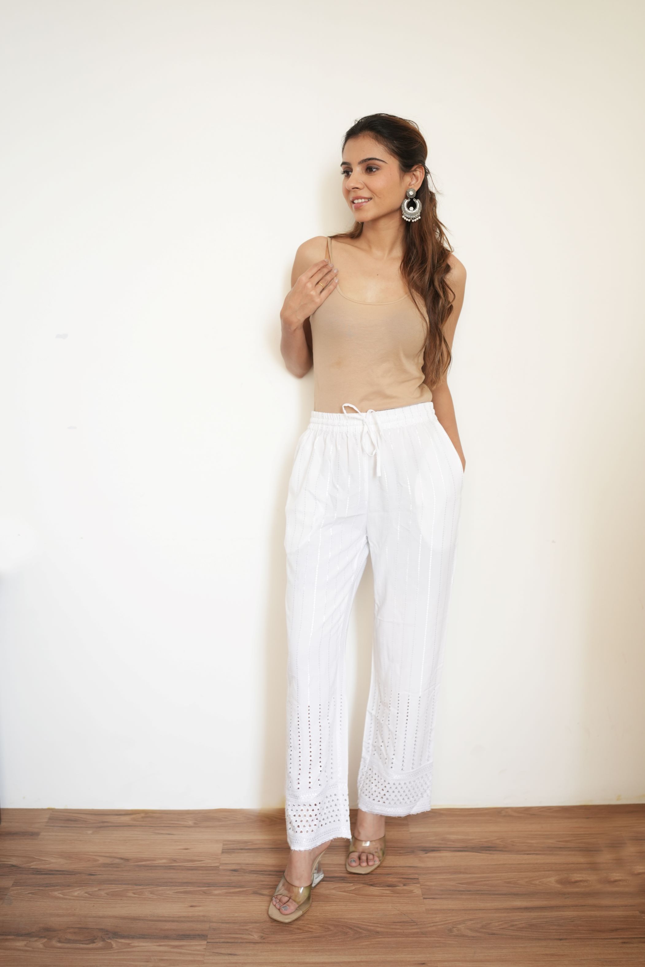 White Woven High Waist Tailored Wide Leg Pants | PrettyLittleThing USA