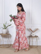 🌸Gulnaar square neck bell sleeves  Co-ord set🌸