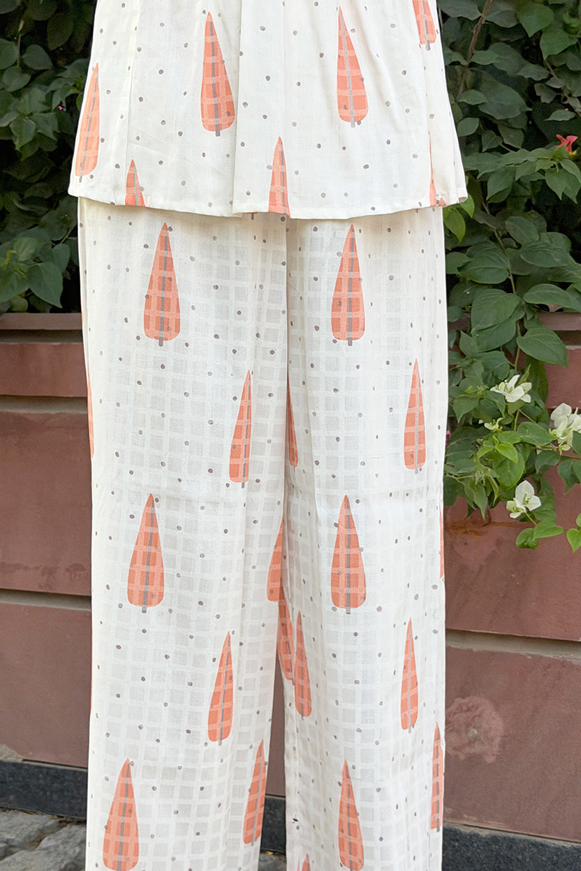 🌻Chndramukhi Peach Stylish Women Co-ord Set
