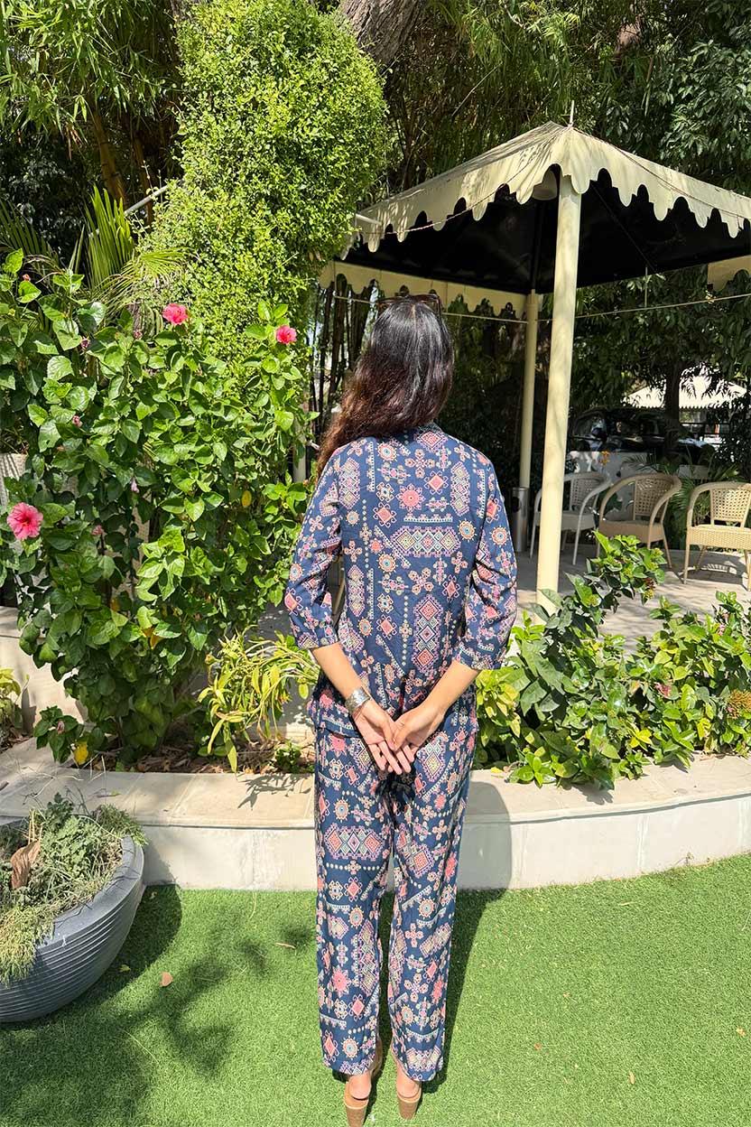 Aparajita Blue Short Stylish Co-ord Set