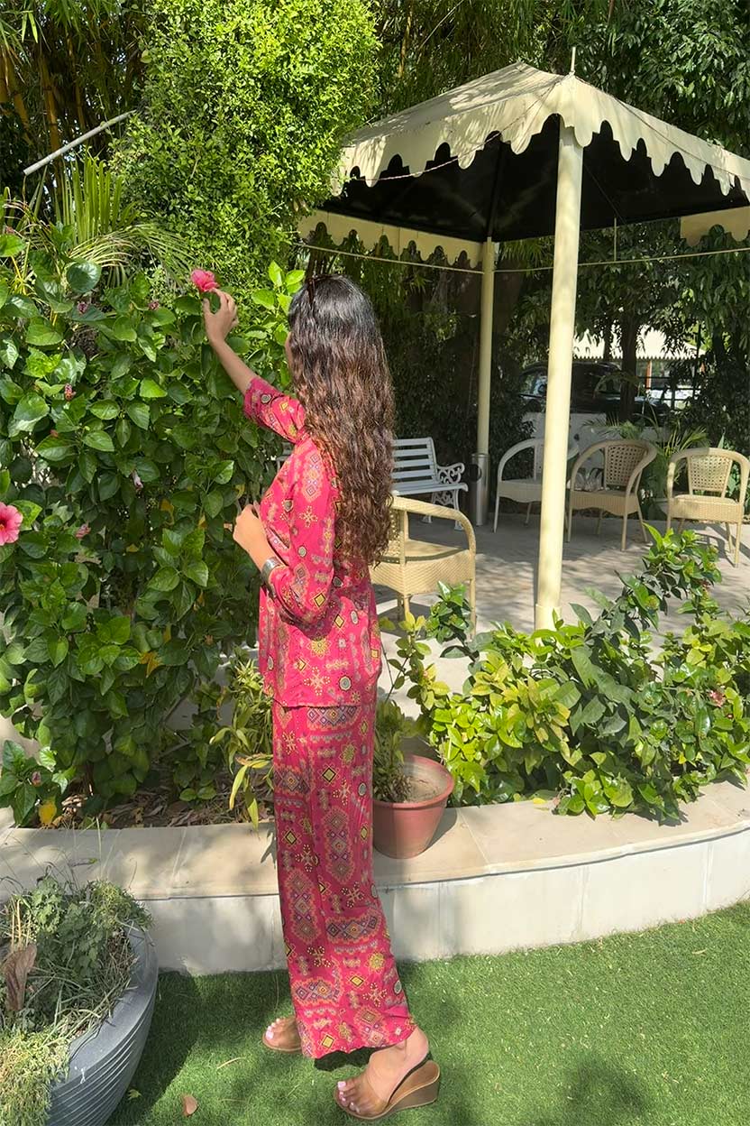 Aparajita Pink Short Stylish Co-ord Set