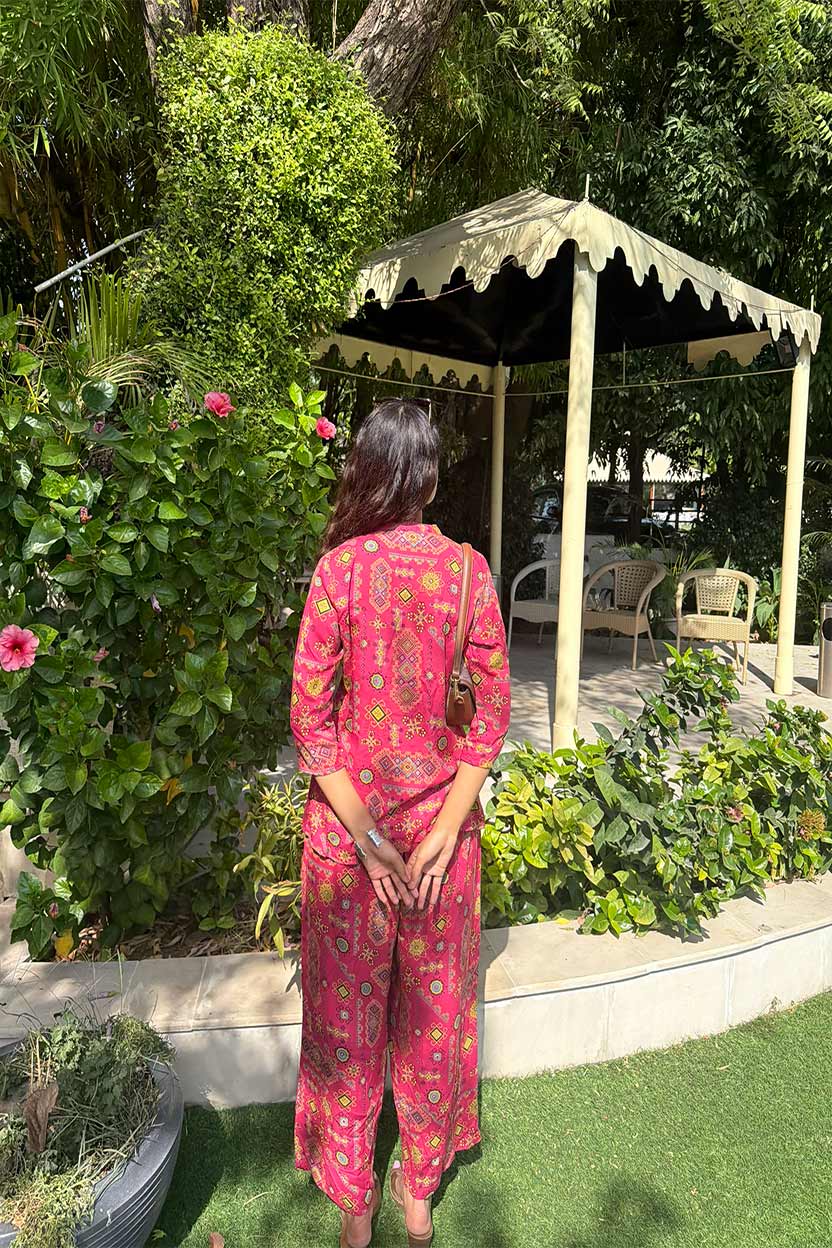 Aparajita Pink Short Stylish Co-ord Set