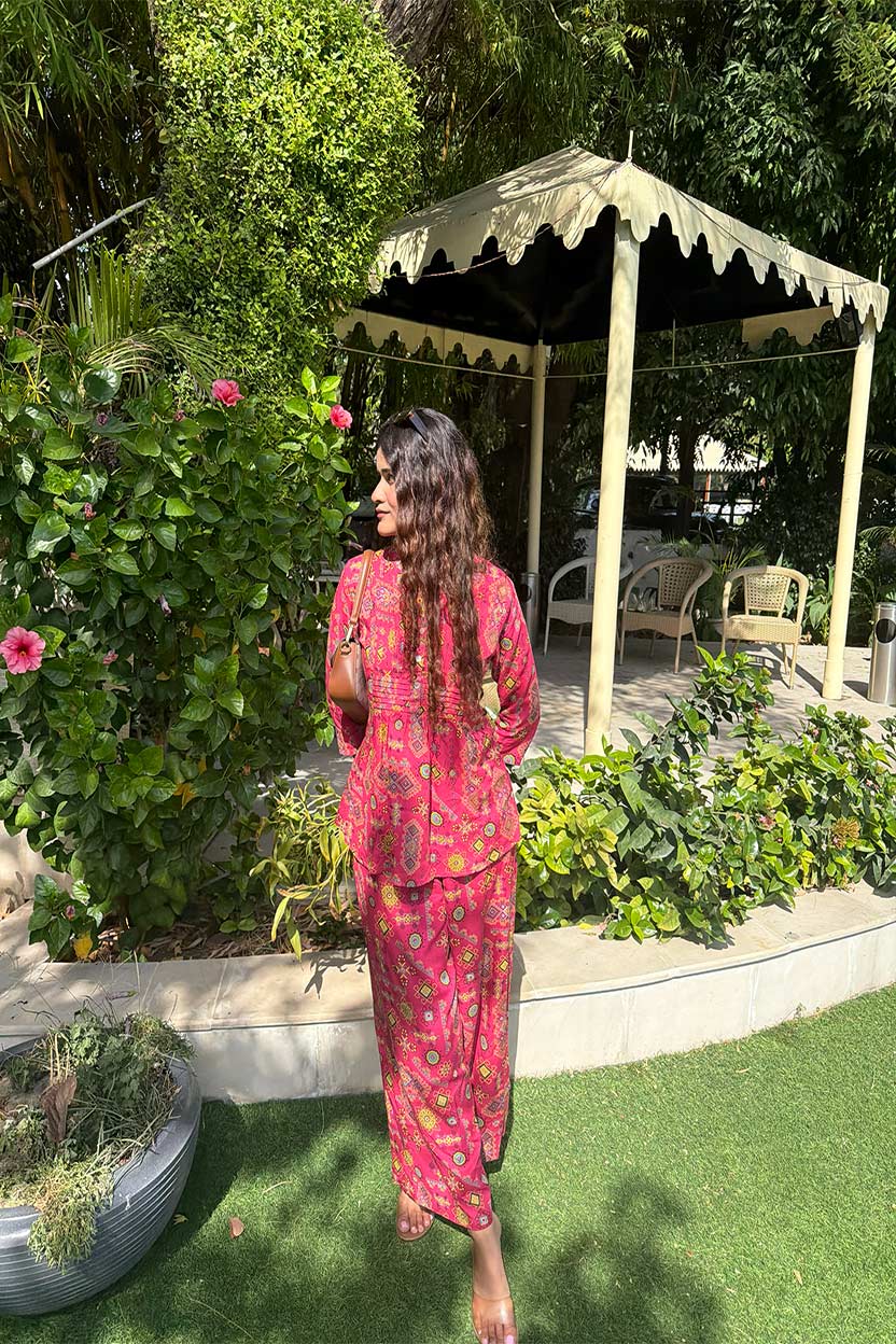 Aparajita Pink Short Stylish Co-ord Set
