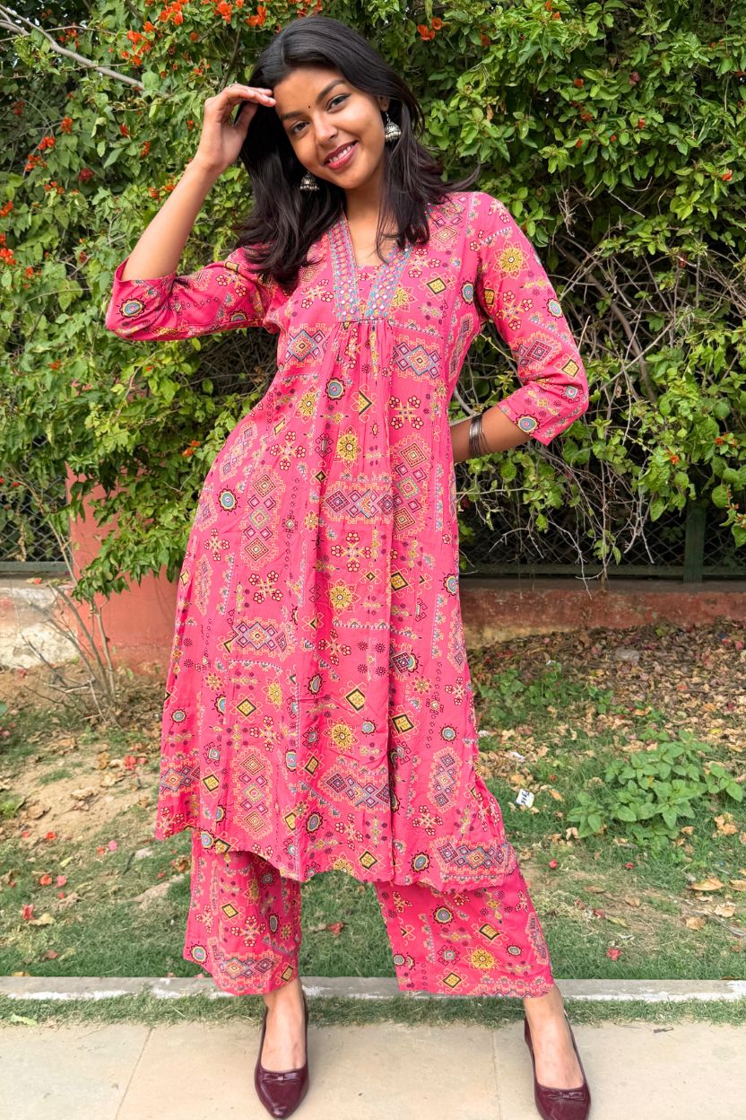 Aparajita Pink Stylish Co-ord Set