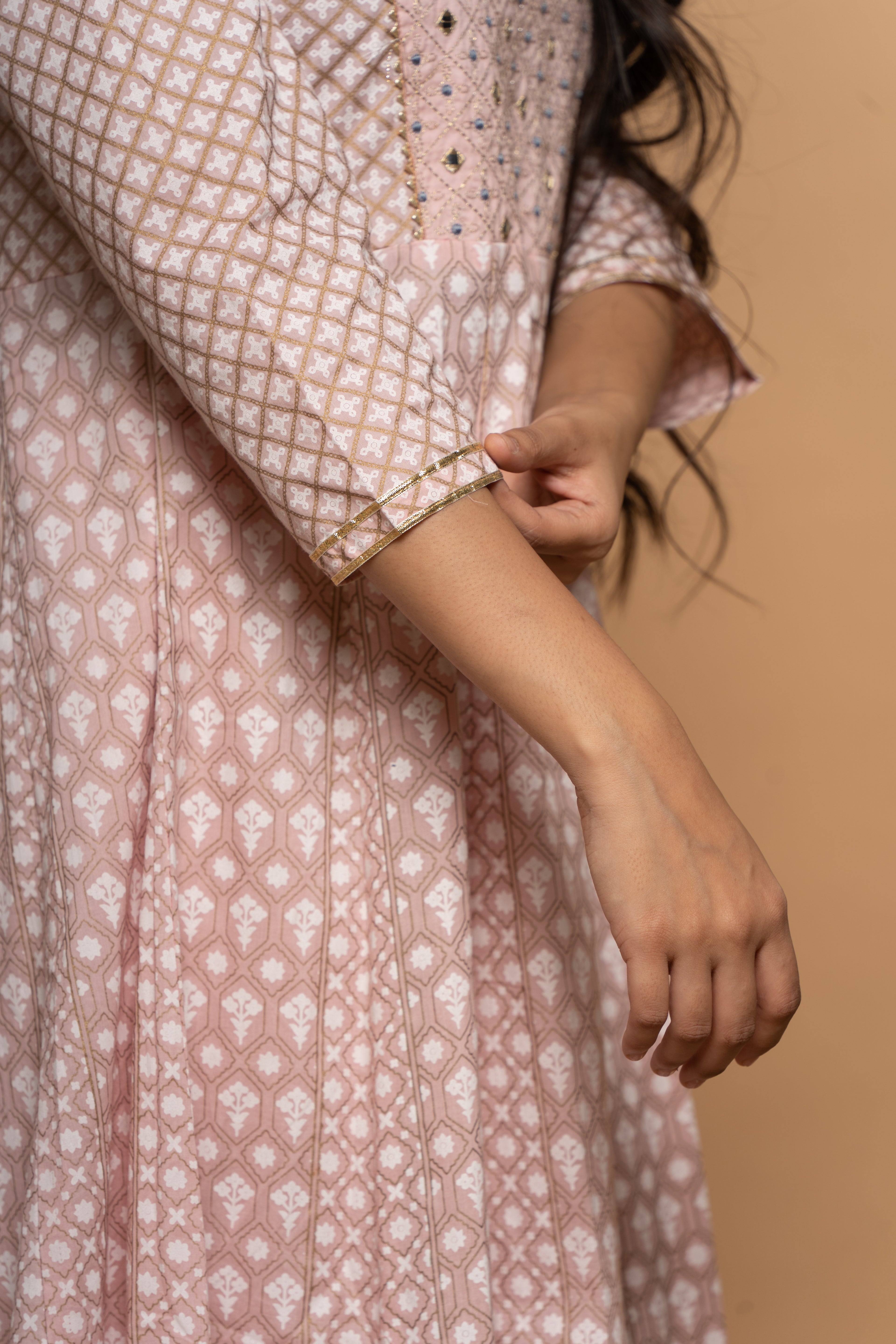 Elegance Light Pink Cotton Suit Set