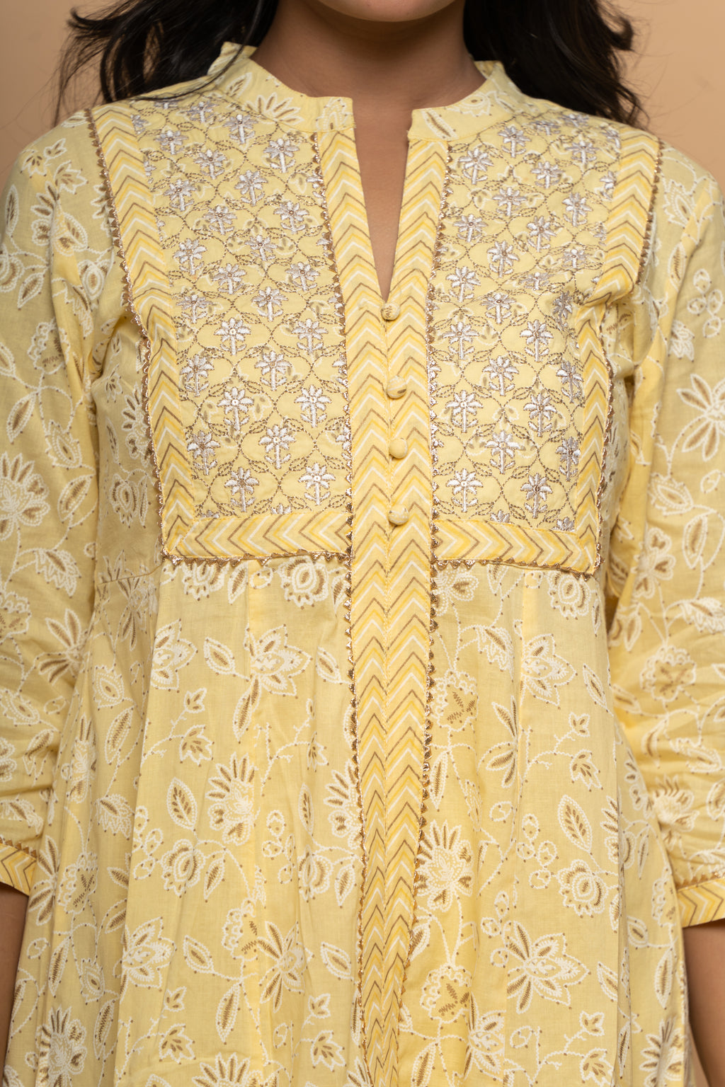 Yellow Cotton Suit Set