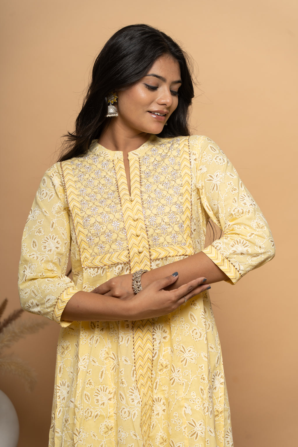 Yellow Cotton Suit Set