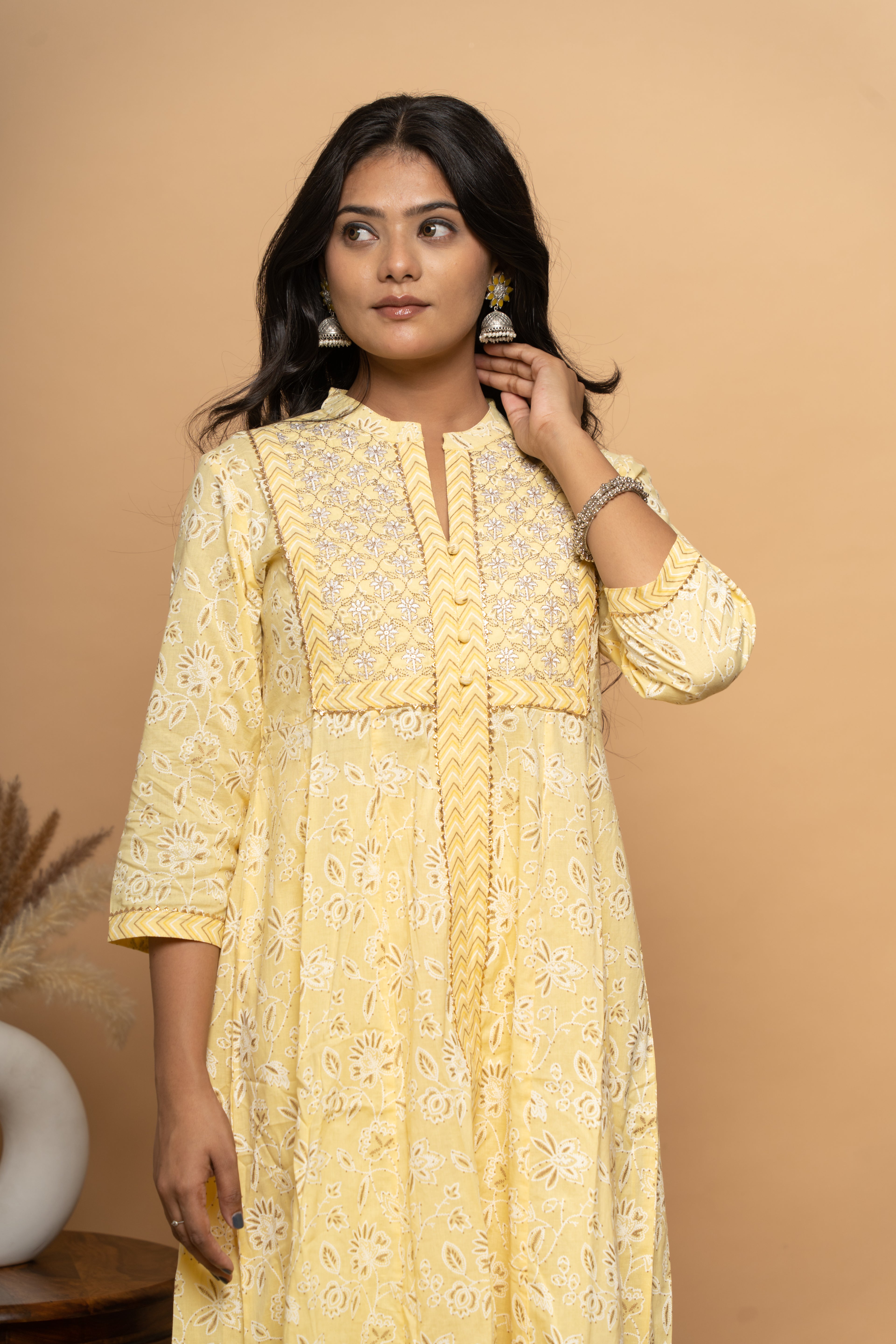 Yellow Cotton Suit Set