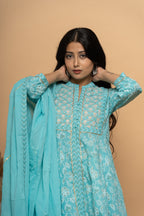Light Blue Cotton Suit Set