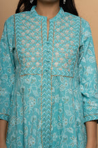 Light Blue Cotton Suit Set