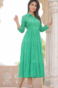 Classic Green Cotton Straight Kurti