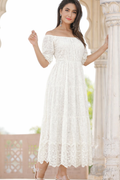 Classic White Daily Ethnic Wear Dress