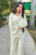 Gulbahar square neck bell sleeves co-ord set for women