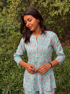 Neck design detail of Bluestar co-ord set