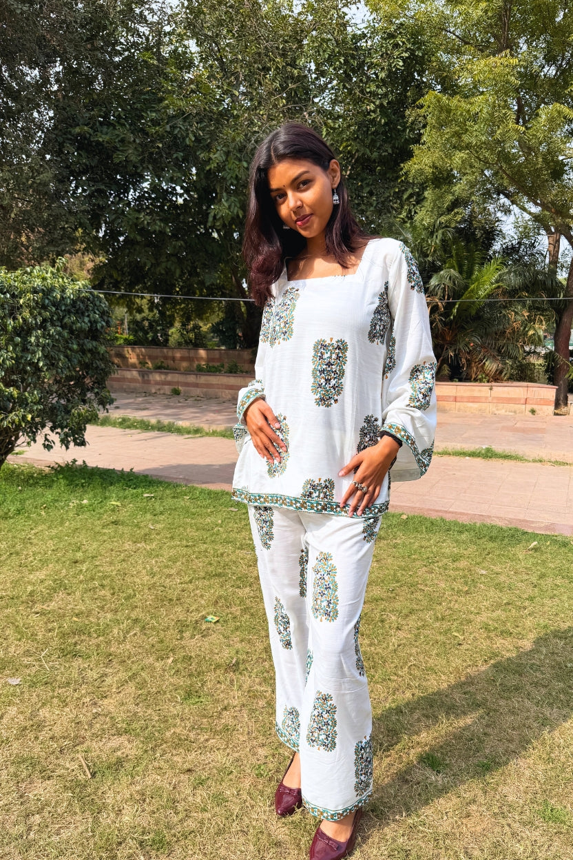 🌙Moonlight Square Neck Bell Sleeves Co-ord Set