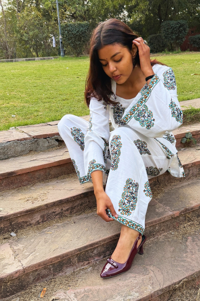 🌙Moonlight Square Neck Bell Sleeves Co-ord Set