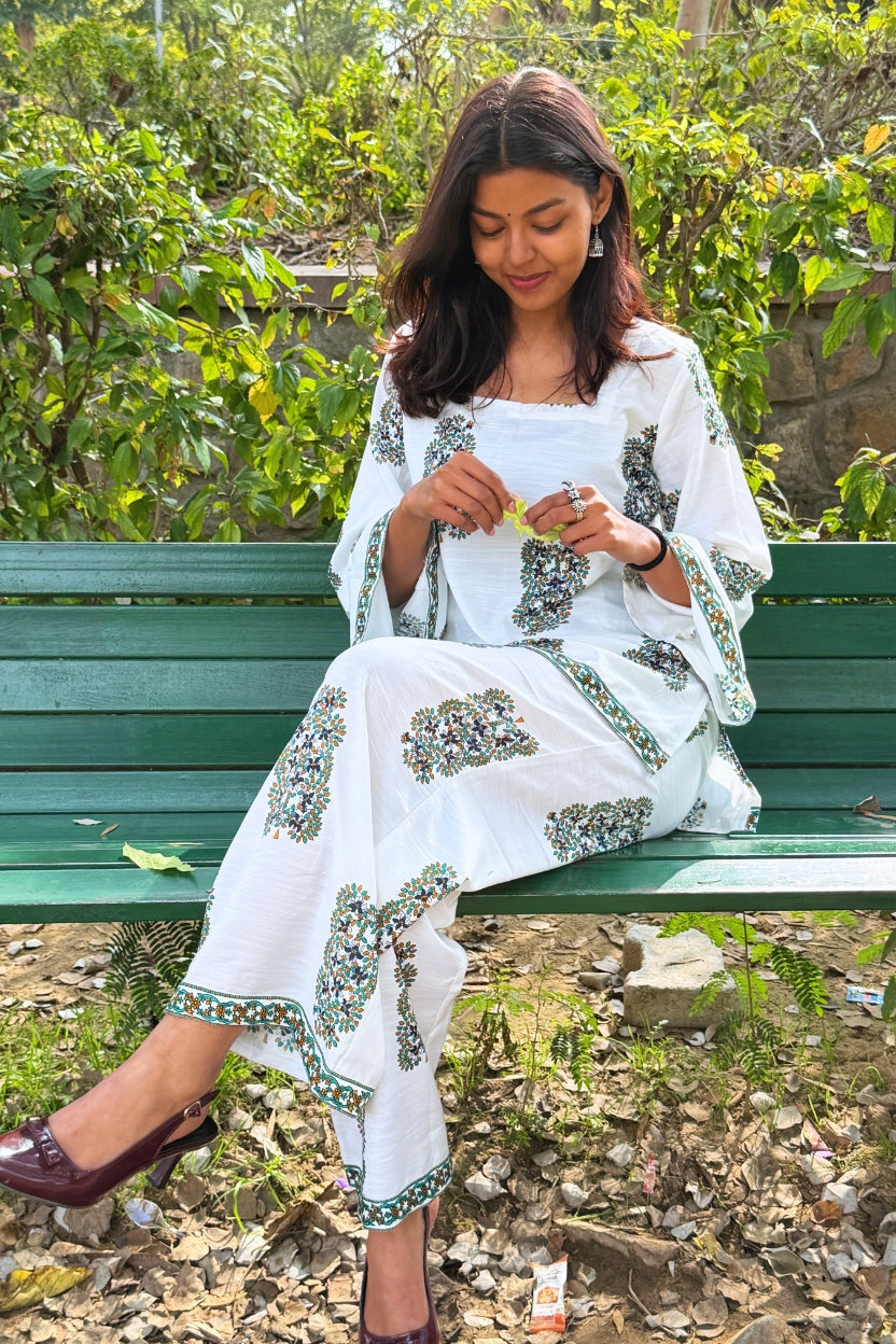 🌙Moonlight Square Neck Bell Sleeves Co-ord Set