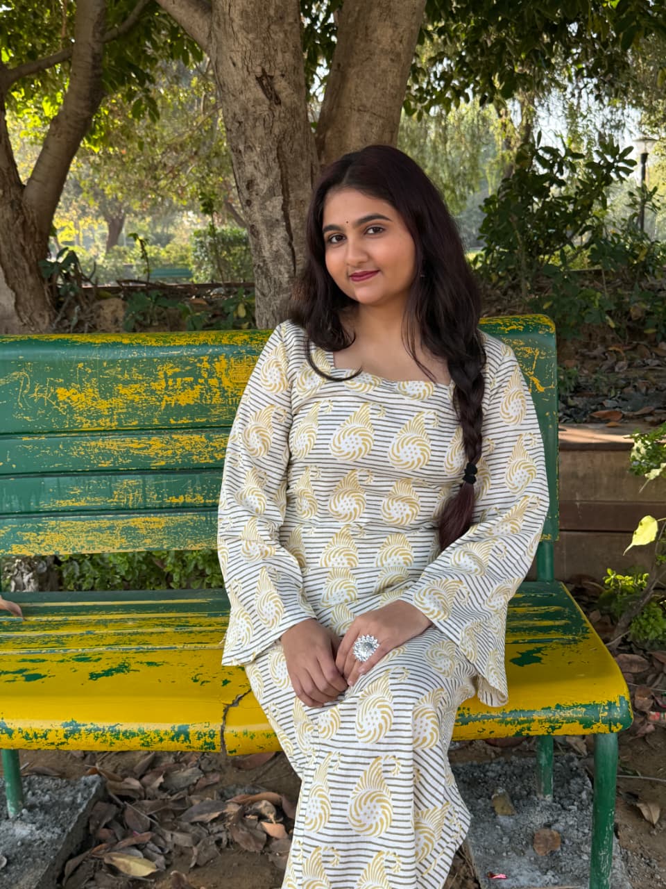 🥀 GULBAHAR (गुलबहार) Square Neck Bell Sleeves Co-ord Set