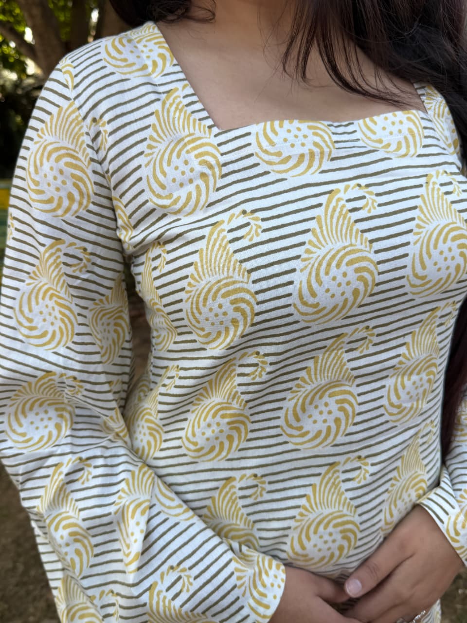 Gulbahar square neck co-ord set front view
