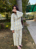 Women ethnic Gulbahar co-ord set front view