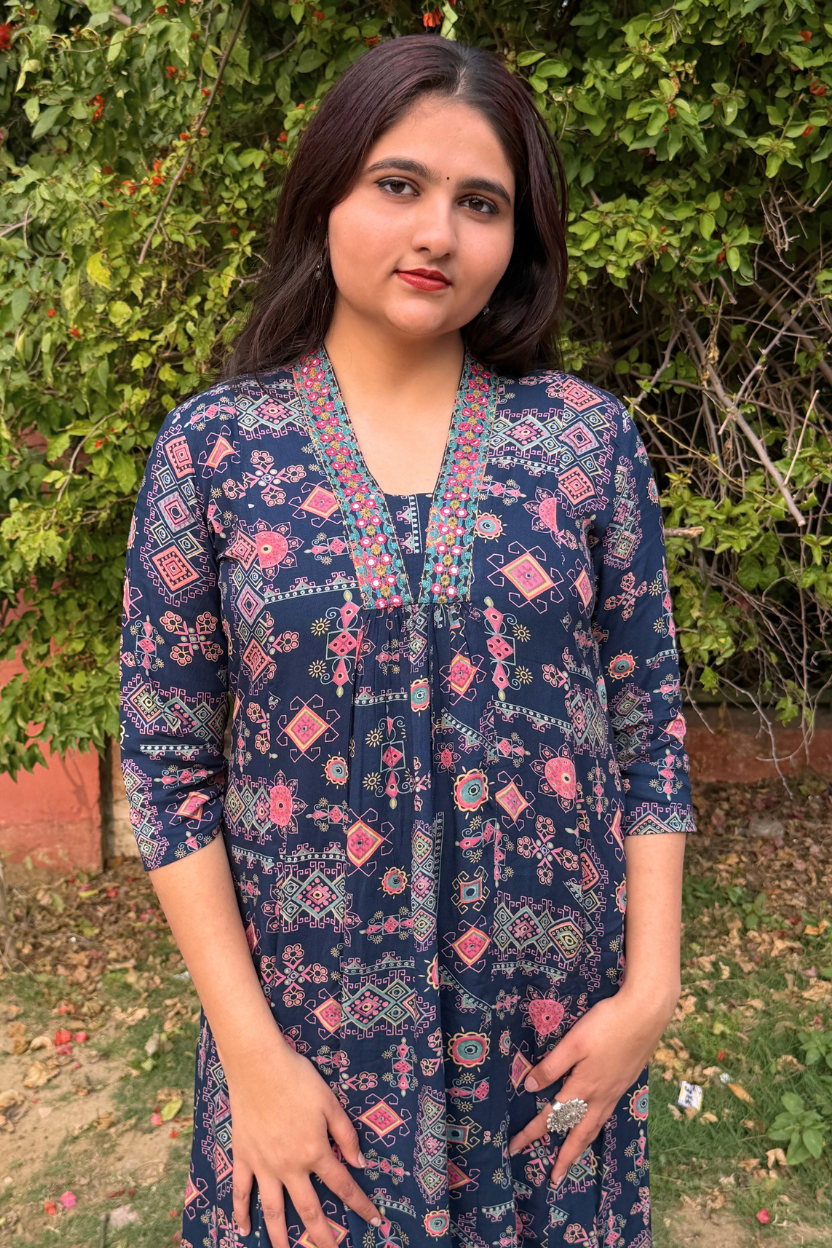 Women Aparajita blue co-ord set front view